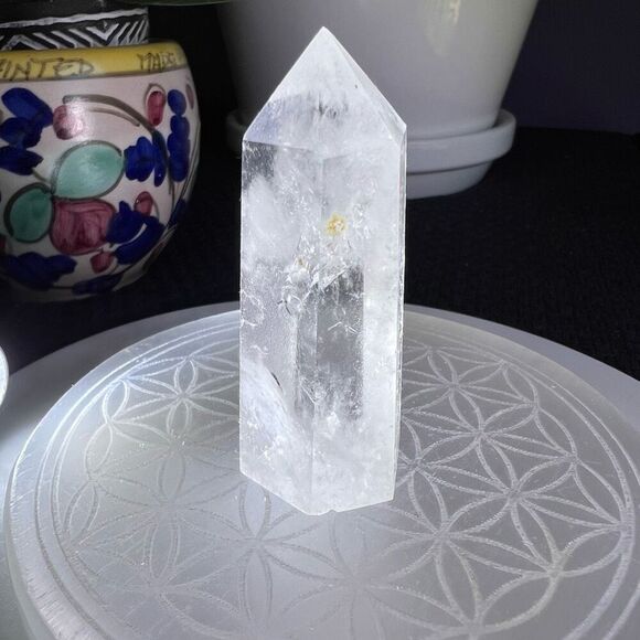Clear Quartz Crystal Obelisk Meditation Tower (#2) - Picture 5 of 12
